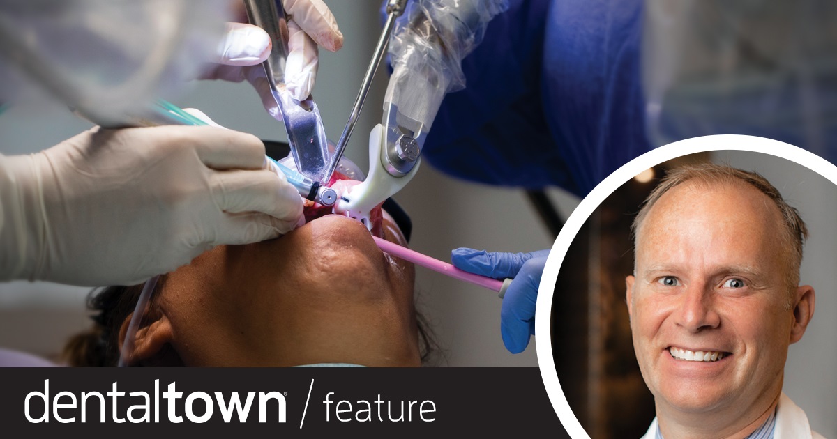 Robotic-Assisted Dental Implant Surgery Dr. Christopher Bingham— a Townie periodontist who practices in Austin, Texas—discusses the robotically guided system he uses to help him surgically place dental implants. “Location, depth and angulation are all controlled down to a fraction of a millimeter,” says Bingham, who recently used the device to place implants in Teeth 3, 4 and 5 in conjunction with a sinus lift—a close proximity that’s a challenge even for specialists.