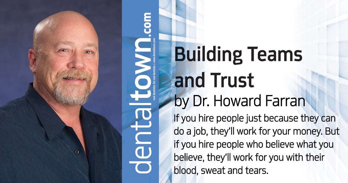 Howard Speaks: Building Teams and Trust If you hire people just because they can do a job, they’ll work for your money. But if you hire people who believe what you believe, they’ll work for you with their blood, sweat and tears. 