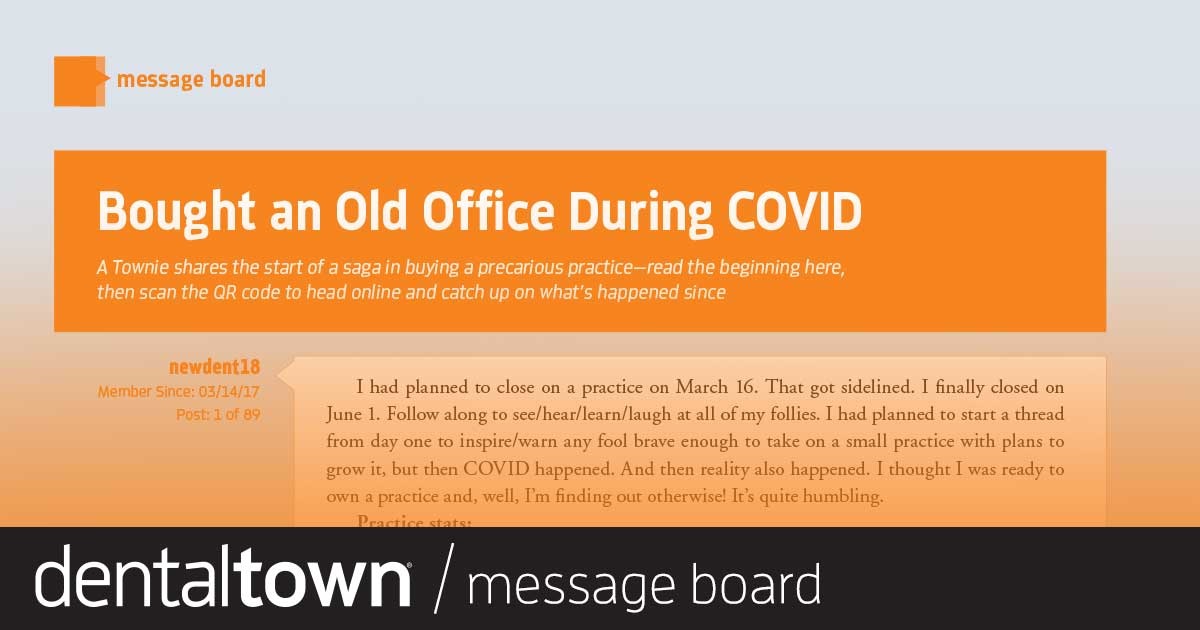 Bought an Old Office During COVID A Townie shares the start of a saga in buying a precarious practice