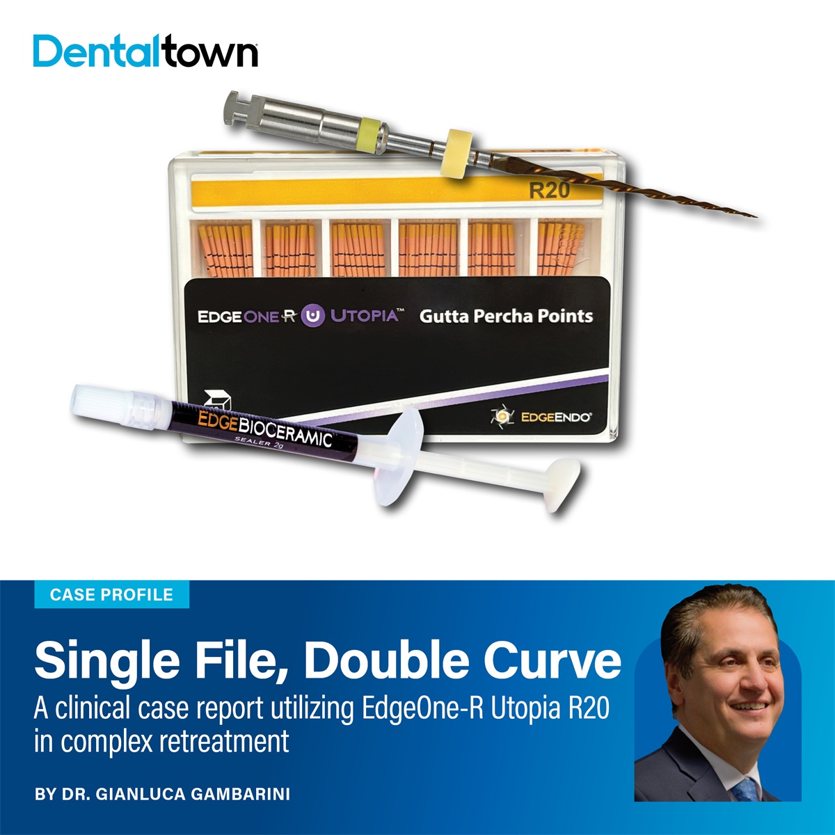 Case Profile: Single File, Double Curve Dr. Gianluca Gambarini details a challenging MB2 retreatment case where the EdgeOne-R Utopia R20 navigated a narrow double-curved canal without glide path preparation.