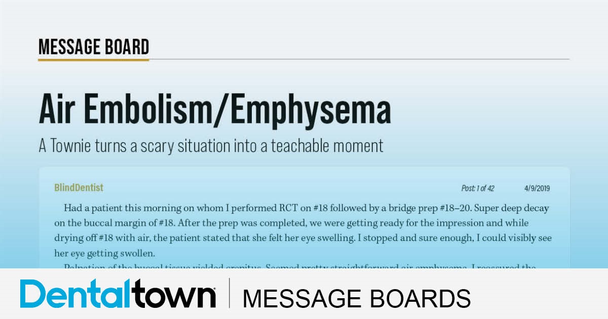 Air Embolism/Emphysema A Townie turns a scary situation into a teachable moment