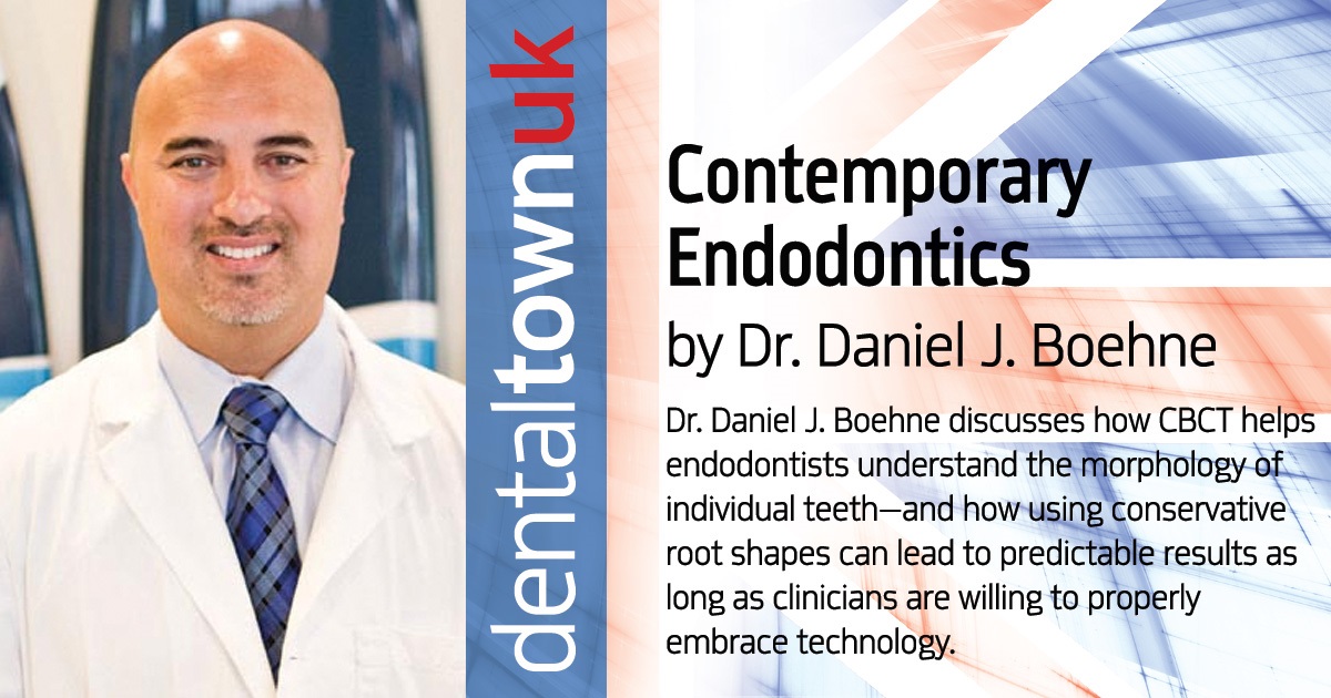 Contemporary Endodontics Dr. Daniel J. Boehne discusses how CBCT helps endodontists understand the morphology of individual teeth—and how using conservative root shapes can lead to predictable results as long as clinicians are willing to properly embrace technology.