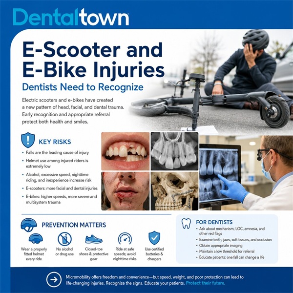 E-Scooter and E-Bike Injuries Dentists Need to Recognize