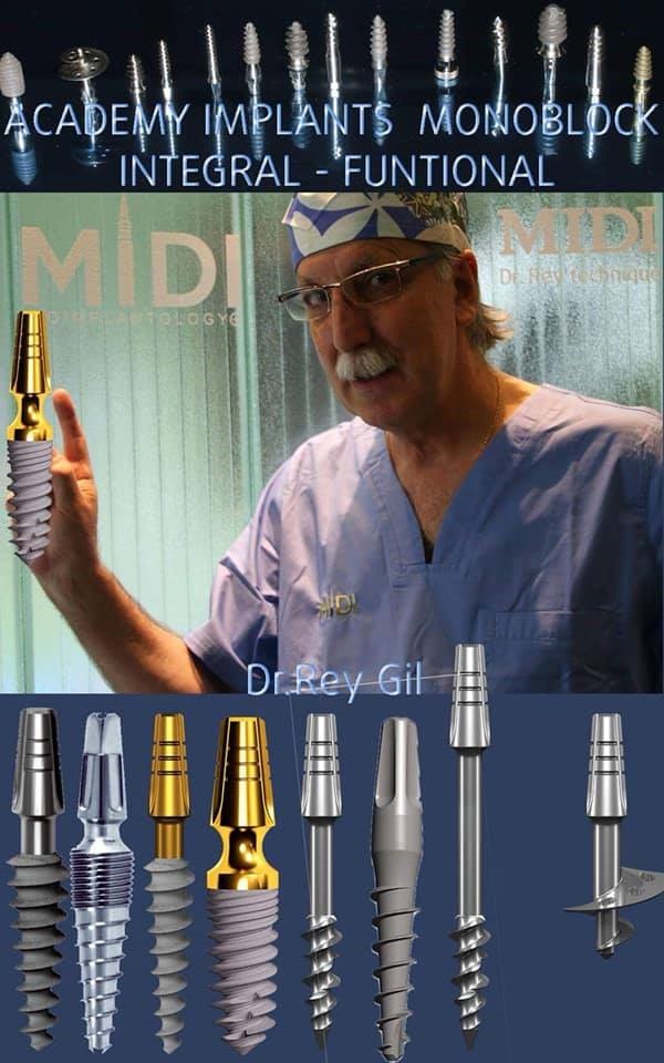 Implantes dentales Valladolid. Midi Técnica One piece implants Dr. Antonio Rey Gil