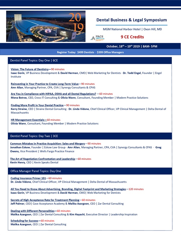 9CE | Dental Business & Legal Symposium 