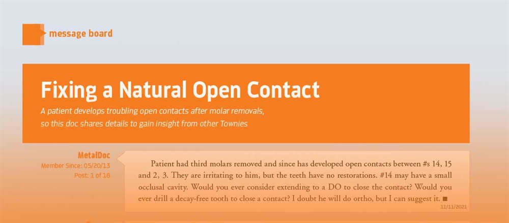 Fixing a Natural Open Contact