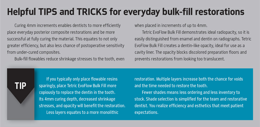 Helpful TIPS and TRICKS for everyday bulk-fill restorations sidebar