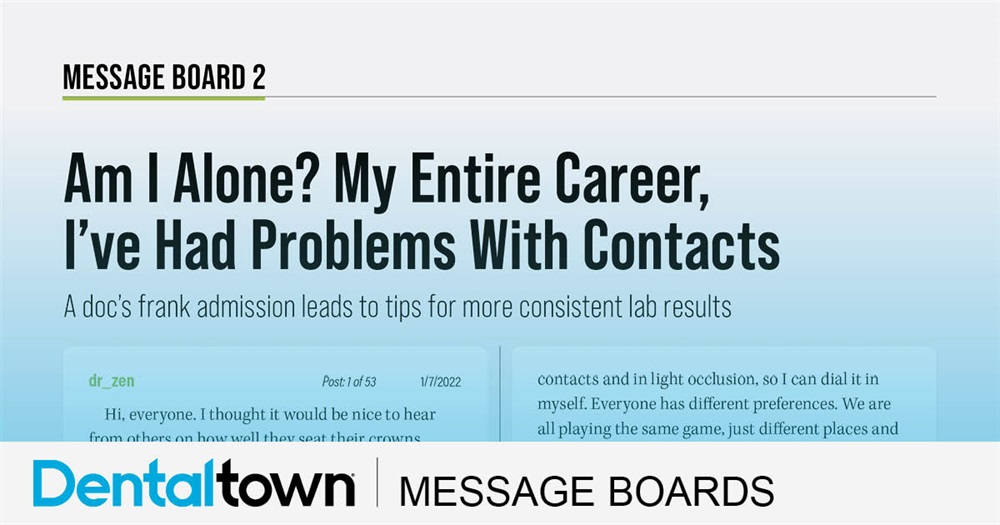 Am I Alone? My Entire Career, I’ve Had Problems With Contacts