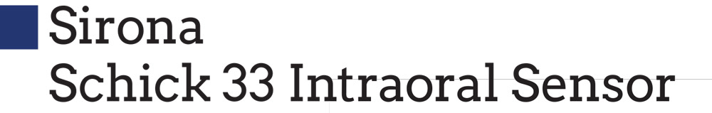 Product Profile Header: Sirona Schick 33 Intraoral Sensor