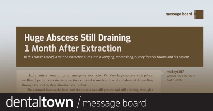 Huge Abscess Still Draining 1 Month After Extraction
