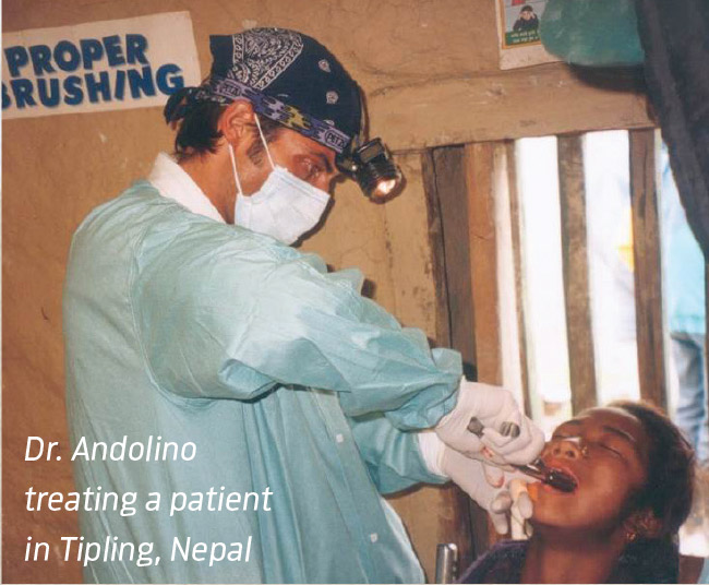 Dr. Andolino treating a patient in Tipling, Nepal