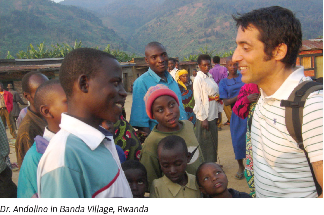 Dr. Andolino in Banda Village, Rwanda