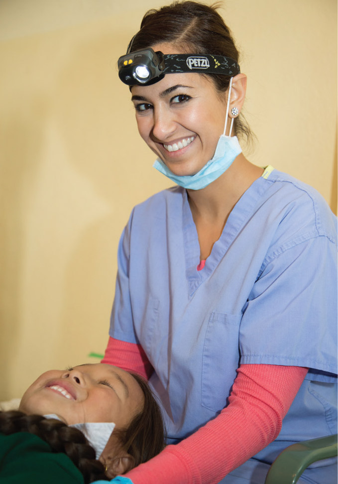 Woman helping patients